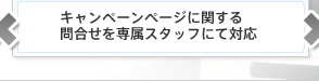 キャンペーンページに関する問合せを専属スタッフにて対応