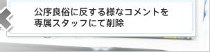 公序良俗に反する様なコメントを専属スタッフにて削除